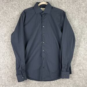 Kurt River Shirt Mens Large Blue Slim Fit Button Up Long Sleeve Classic‎ Career